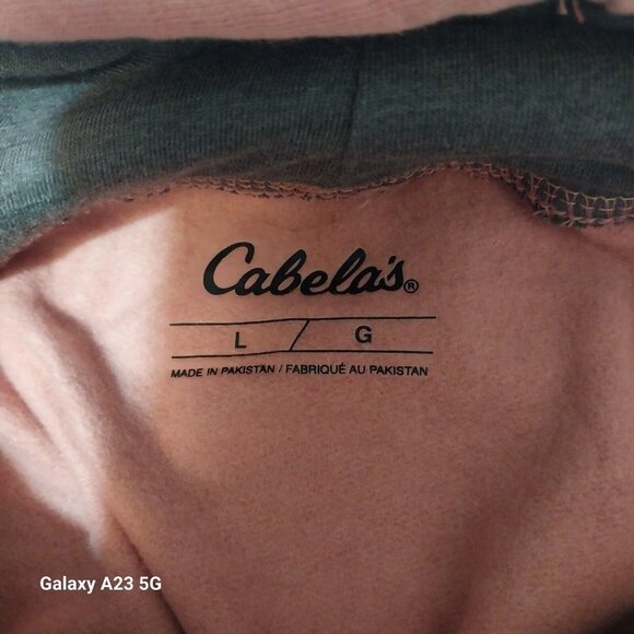 Cabelas Pink Hooded Sweatshirt L Cotton/Polyester Blend - Picture 4 of 7